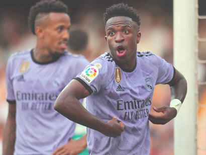 Vinícius Júnior, futbolista brasileño que juega como delantero en el Real Madrid C. F. de la Primera División de España