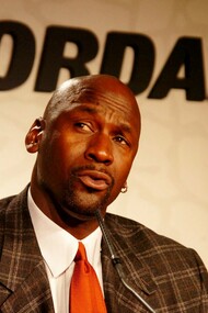 Michael Jordan at the inauguration of the Air Jordan space in the Nike store in Paris, France, on October 17, 2006