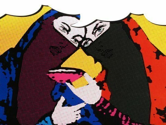 Mehdi Mirbagheri, Untitled, 2011, screen print on canvas, 38 x 38 inches, Edition of 2, courtesy of the artist and Ethan Cohen New York