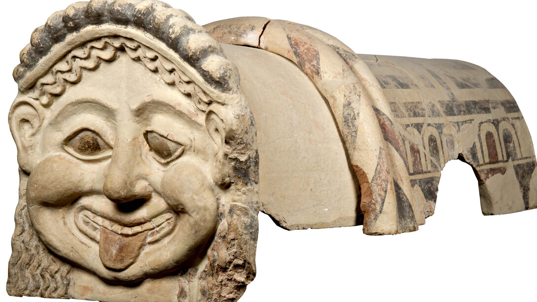 Gorgon Antefix,
Terracotta roof ornament with head of a gorgon, Gela, Sicily, c.500 BC Museo Archeologico Regionale Di Agrigento © Regione Siciliana