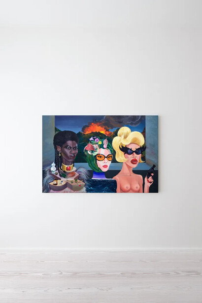 Dalton Gata, Fire wets. Water burns, exhibition view. Courtesy of Newchild Gallery