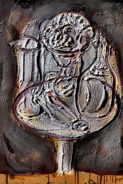 "Gallus Licinius". Cemento, olio e pigmenti su tela cm. 60 x 80,  1979 