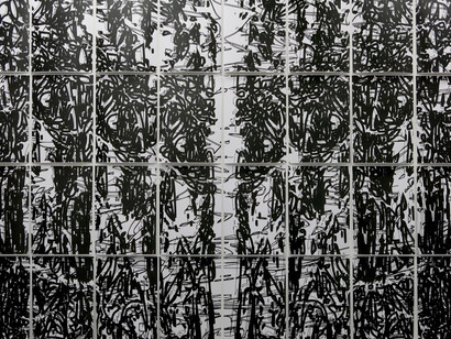 Pedro Calapez, curtain, 2014, Ink on paper, 16 3⁄4 x 11 1⁄2 inches (42.5 x 29.2 cm) each, Set of 210, Edition of 2