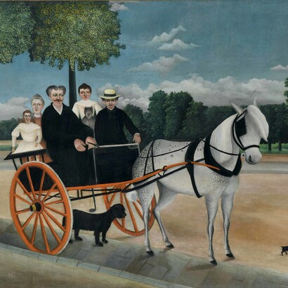 Henri Rousseau, La carriole du Père Junier/ Il biroccino di papà Junier, 1908, olio su tela, 97 x 129 cm, © RMN-Grand Palais (Musée de l’Orangerie)/Franck Raux