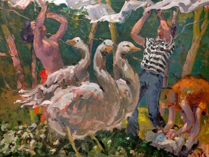 Three of Each, 2014, Oil on Canvas, 110 x 144 cm, © Kevin Sinnott, courtesy of Flowers Gallery