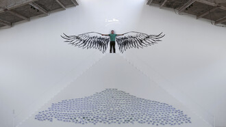 I am Free (2012), installazione interattiva site specific 840 x 1640 x 84 cm. 'Do you think that you aren’t free? You are free, but you do not know that you are free—and it is your not knowing that you are free that is your limitation and your imprisonment. Realize your freedom, and you are free.' Vilayat. Courtesy: the artist and GALLERIA CONTINUA, San Gimignano / Beijing / Les Moulins. Photo by: Oak Taylor-Smith. The Tunnel, 2012 / Galleria Continua / Beijing
