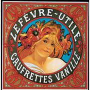 Alphonse Mucha, Label for 'Lefèvre-Utile Gaufrettes Vanille', Colour lithograph © Mucha Trust 2015