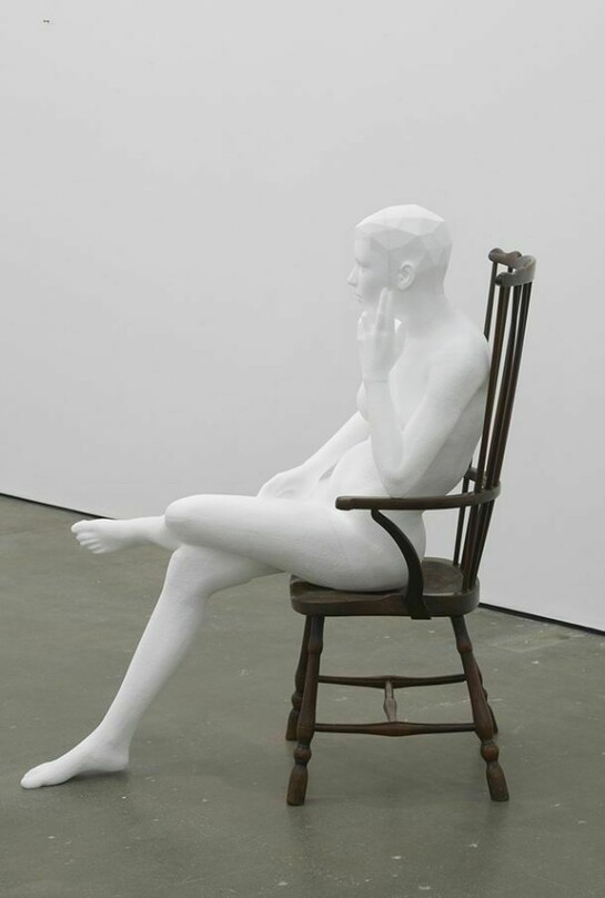 Matthew Darbyshire, Seated Nude, 2014, Polystyrene and 20th century, Windsor chair, 125 x 95 x 100 cm / 49.2 x 37.4 x 39.3 in, courtesy of Herald St, London