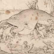 Pieter Bruegel d. Ä., Big fish eat little fish (detail), 1556. Courtesy of the Albertina Museum