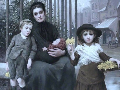 Algunos pintores como Thomas Benjamin Kennington (1856-1916) se fijaron en los desheredados