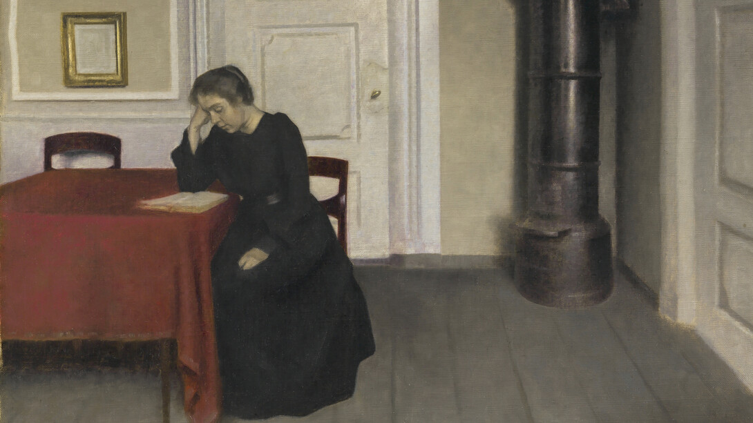 Vilhelm Hammershøi, A room in the artist’s home in strandgade, Copenhagen, with the artist’s wife (detail), 1902. Courtesy of the Museo Nacional Thyssen-Bornemisza