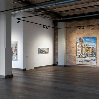 Christopher Lehmpfuhl, Neue werke von der museumsinsel, exhibition view. Courtesy of König Telegraphenamt