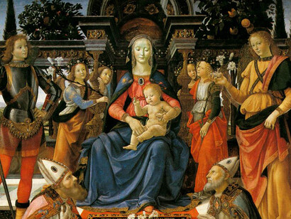 Domenico Ghirlandaio, Madonna in trono e santi