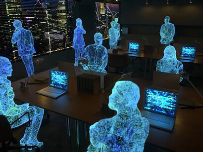 Crafting within the metaverse amidst the backdrop of a futuristic Cyber City skyline