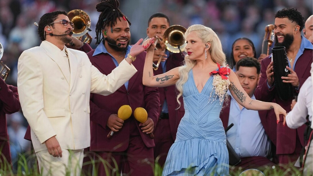 Bad Bunny and Lady Gaga at the Super Bowl © AP Photo/Matt Slocum
