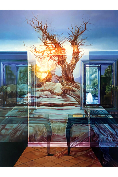 Patti Oleon, Harvest, 2023, oil on hardwood panel, 40×30 inches. Courtesy the artist and Launch LA