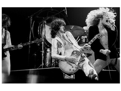 Led Zeppelin on stage, New York City, 1977 © Michael Putland, Courtesy of Proud Galleries
