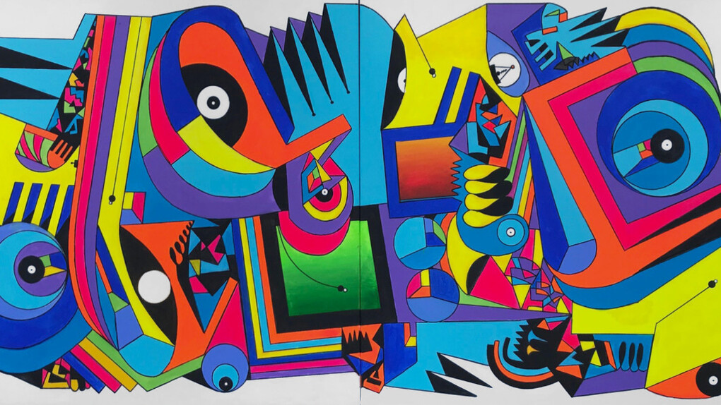 Luis Cruz Azaceta, Now you see me, now you don't (detail), 2023. Courtesy of Lyle O. Reitzel Contemporary Art