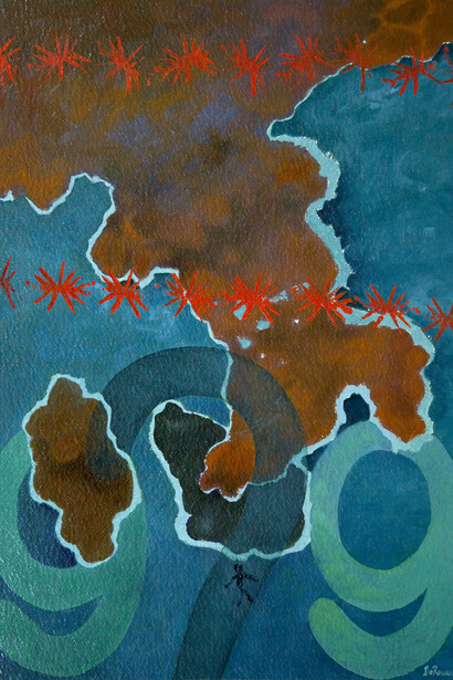 Agostino De Romanis - La nuova Italia, 2009 olio su carta – cm. 76 x 56