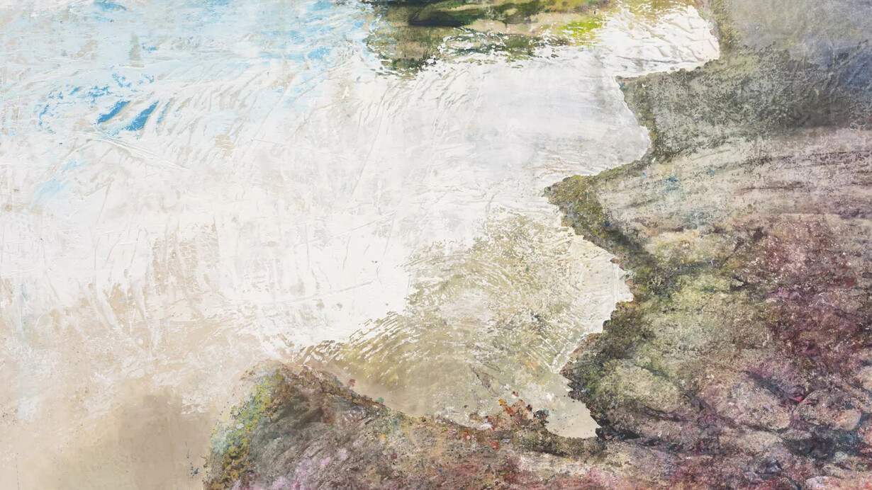 Alexandre Lenoir, Par la forces des choses (triptyque) (detalle), Marcher sur l'eau, 2026. Cortesía del Musée de l'Orangerie