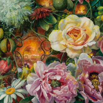 Julie Heffernan, Nature morte (L.A. fires) (detail), 2026. Courtesy of Hirschl & Adler Modern 