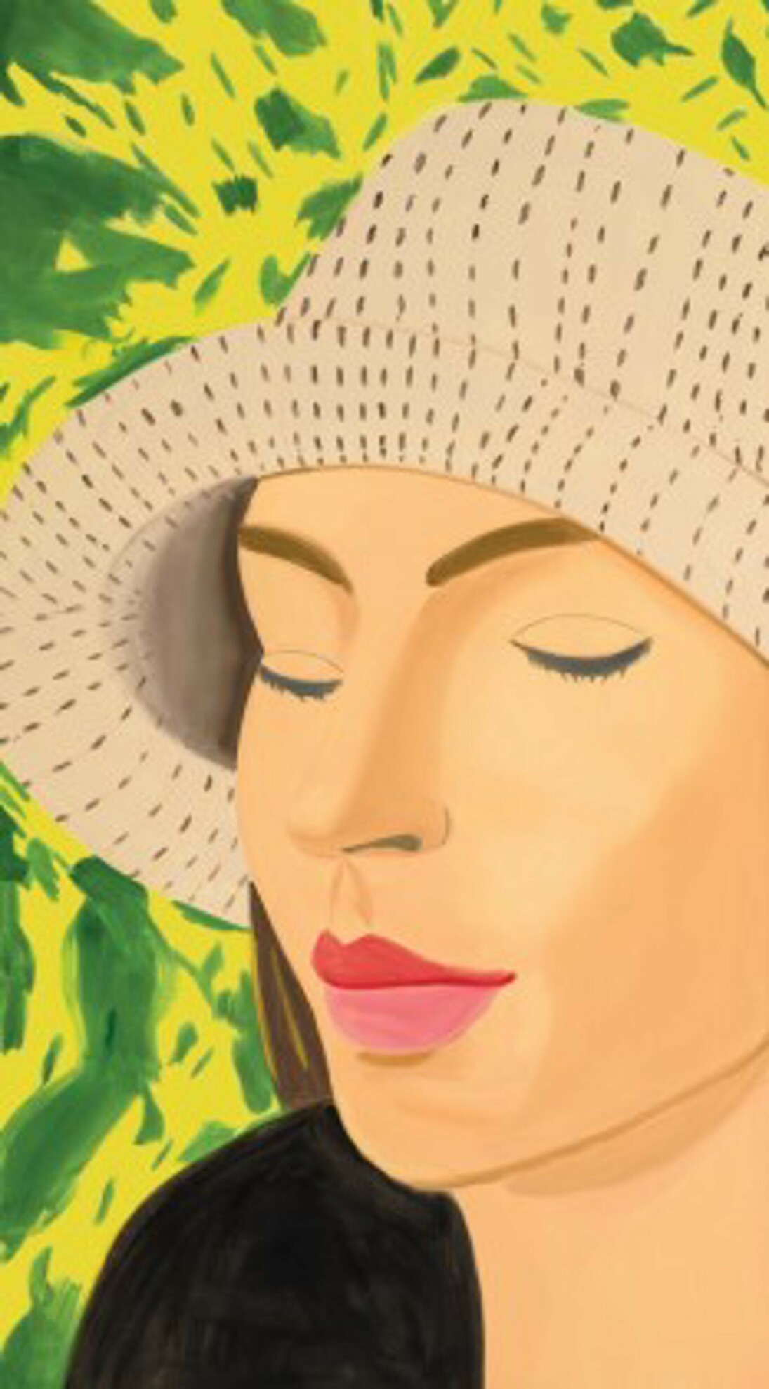Alex Katz, Straw Hat 3, archival pigment ink print, hand varnished on Innova Etching cotton rag 315 gsm, 75.50x42 in 
