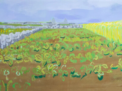 Patricia Patterson, Mangels and fare/Double wedge landscape (detail), 1988. Courtesy of Quint Gallery