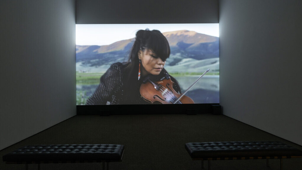 Laura Ortman, Wood that sings, exhibition view. Courtesy of The Baltimore Museum of Art