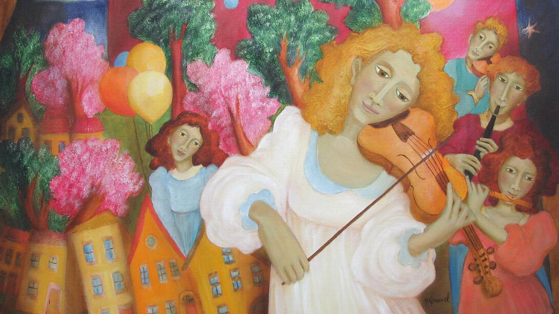 Francine Gravel, With the Vibrations of the Shooting Stars, Acrylic & Oil on Linen, 30" x 36"