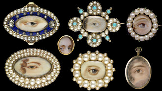 Eye miniatures, lover’s eyes. L’esempio di Giorgio IV diede il via, nell’Inghilterra del XVIII secolo, ai lover’s eyes: miniature realizzate ad acquarello su avorio o porcellana, incastonate in spille o ciondoli adornati di perle, pietre preziose e oro. La maggior parte furono commissionati come doni d’amore da conservare in tasca, proprio vicino al cuore e nella maggior parte dei casi, sia il soggetto il cui occhio è stato raffigurato sia l'artista che l'ha dipinto sono sconosciuti
