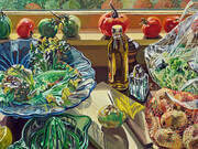Janet Fish. Salad Fixings, 1983. Oil on linen, 38 x 56 inches