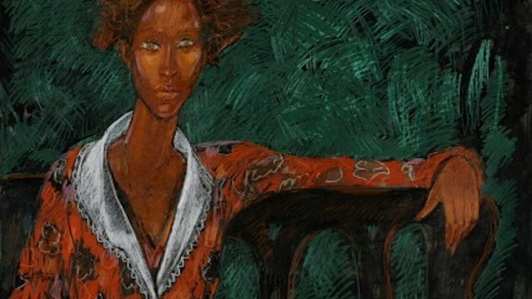 Geoffrey Holder, Portrait of a Woman; Essence of Dignity, c. 1980, Colored pencil on paper, 24 × 30 in. The Studio Museum in Harlem