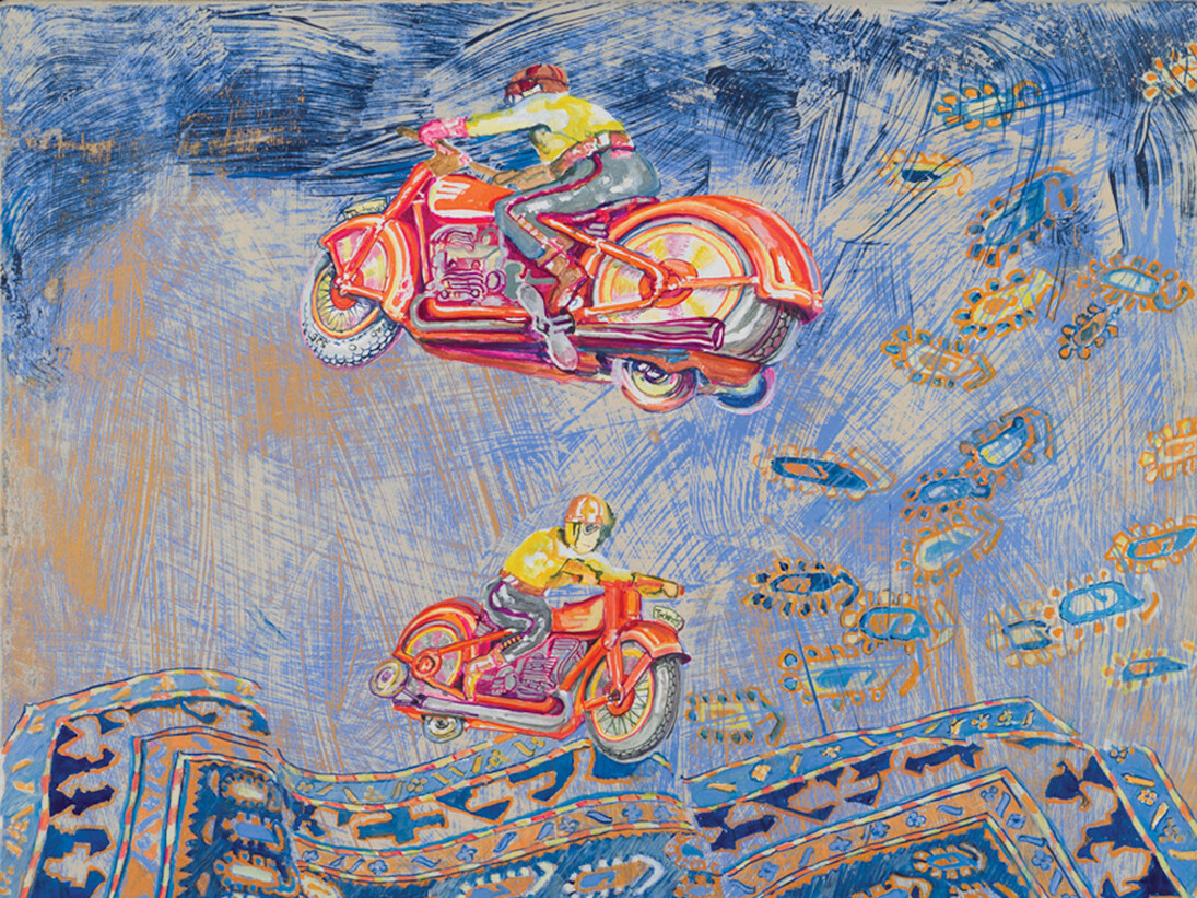 David Schorr, Flying Motorcycles I, 2013. (c) David Schorr; Courtesy of the artist and Ryan Lee, New York.
