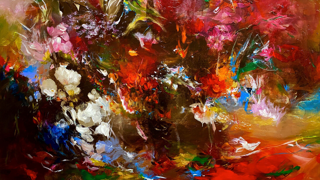 Jennifer JL Jones (b. 1971), Cannelita, 2021,  Painting on Baltic Birch Wood Panel, 50x80x2.5 in 