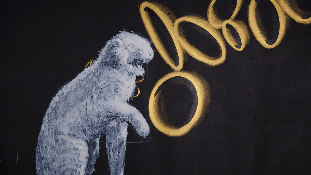 Ye Linghan (b. 1985), Gold.Circle.Tiger 03, 2014, Acrylic on canvas, 130 x 160 cm; (51 1/8 x 63 in.)