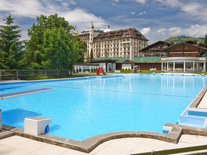 The olympic-sized outdoor pool