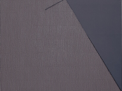 Park Seo-Bo, "Ecriture(描法)No. 980717" 1998, Black ink, white clam and oyster shell powder and glue with Korean, Hanji paper on canvas, 200 x 260 cm / 78 3/4 x 102 1/4 in, Courtesy Galerie Perrotin