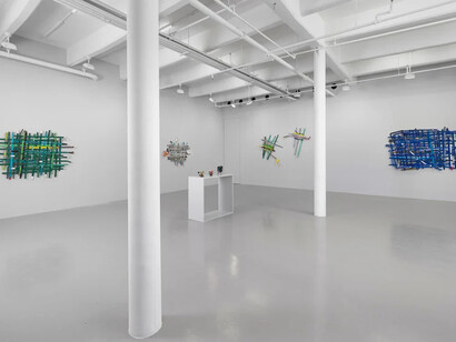 Eva Robarts, Bikes, bolts and brooms, exhibition view. Courtesy of Nicola Vassell Gallery