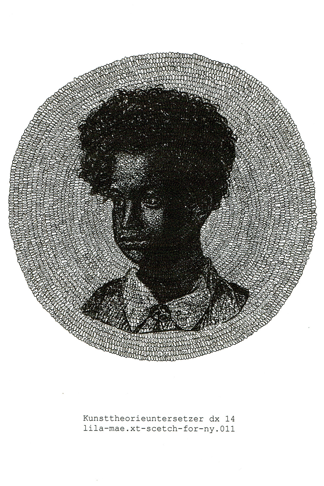 Manfred Kirschner, Kunsttheorieuntersetzer - Lila-Mae, 2014. Drawing / C-print, 11 7/10 x 8 3/10 inches (29.69 x 21 cm). Courtesy of the artist.