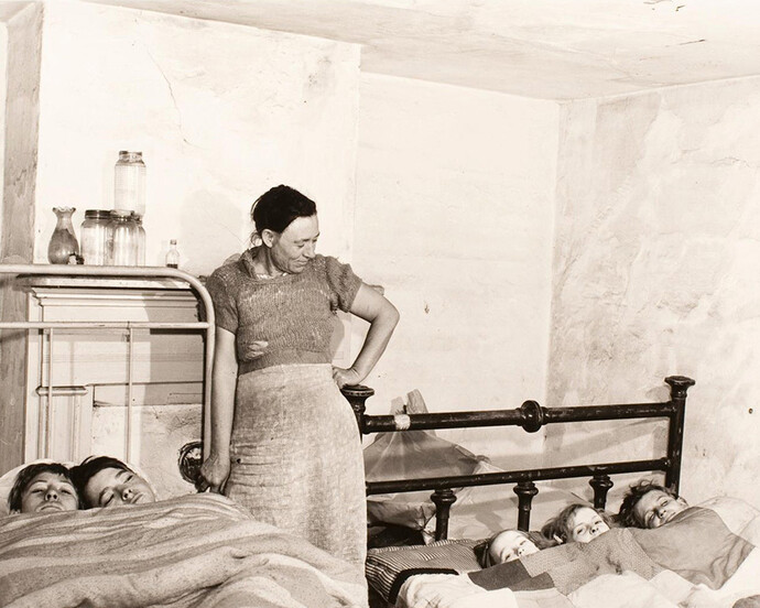John Vachon, Mother and Children from North Carolina Farm. They Came to Norfolk, Virginia so Husband and Older Sons Could Get Employment in Defense Industries, Gelatin silver print (photograph), Taken March 1941
Printed 1984