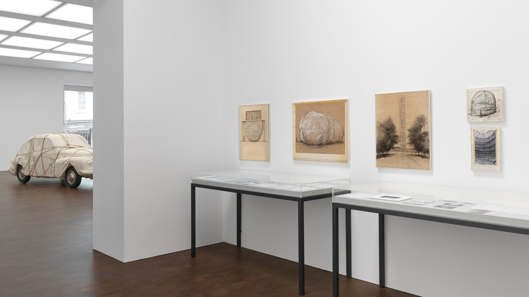 Christo, Air, exhibition view. Courtesy of Gagosian Gallery