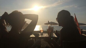 The beach at sunset seem from Pangea