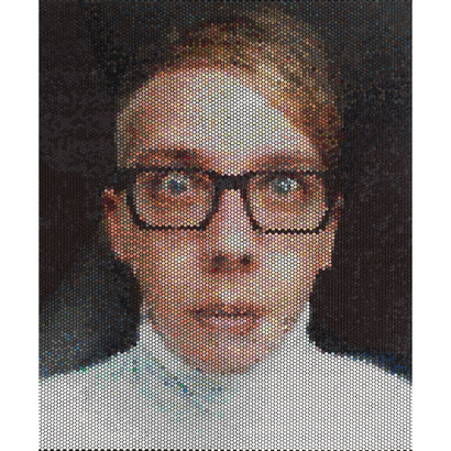 Bradley Hart, Jeremy (Injection), 2012, acrylic, bubble wrap, 54 x 44 1/4 inches
