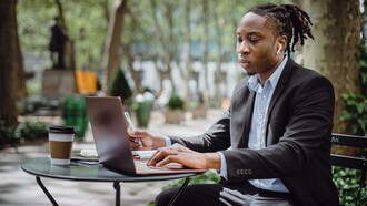 A man battling with the internet connectivity in Africa
