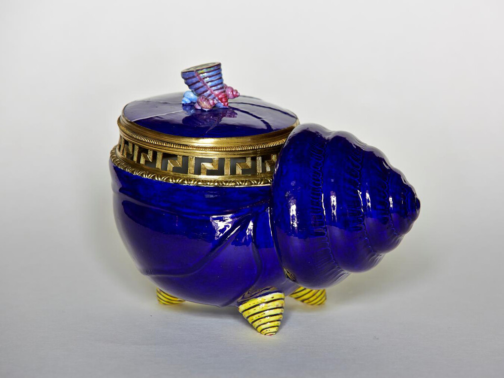 Sèvres Porcelain Manufactory (French, est. 1756). Pair of Pot-Pourris in the form of a Snail, 1763–68. Soft-paste porcelain. Marquess of Cholmondeley, Houghton Hall. Photo: Pete Huggins, by kind permission of Houghton Hall