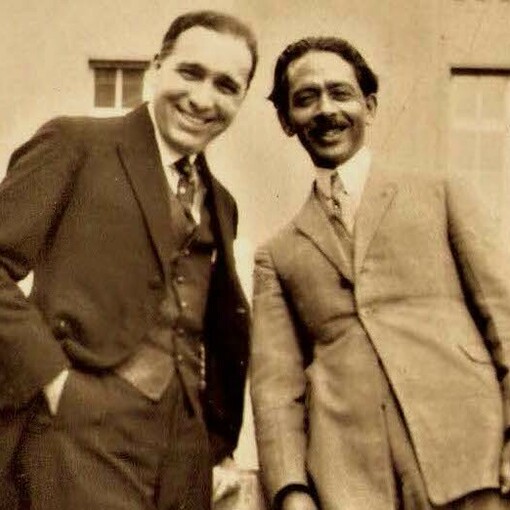 Diego Carbonell Espinal (izquierda) con el poeta Ismael Urdaneta
