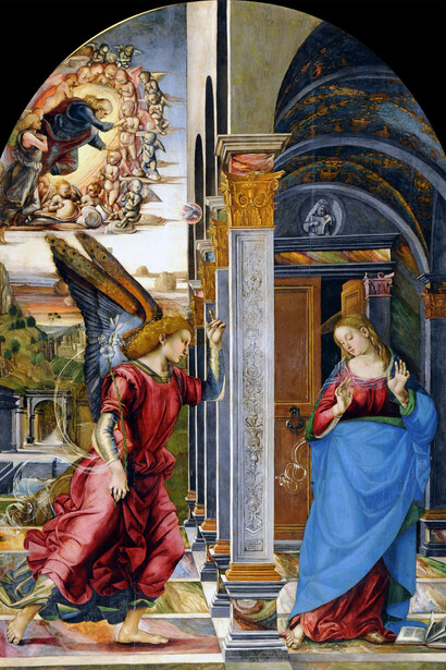 Luca Signorelli, Annunciazione, dettaglio, 1491, Pinacoteca Civica, Volterra