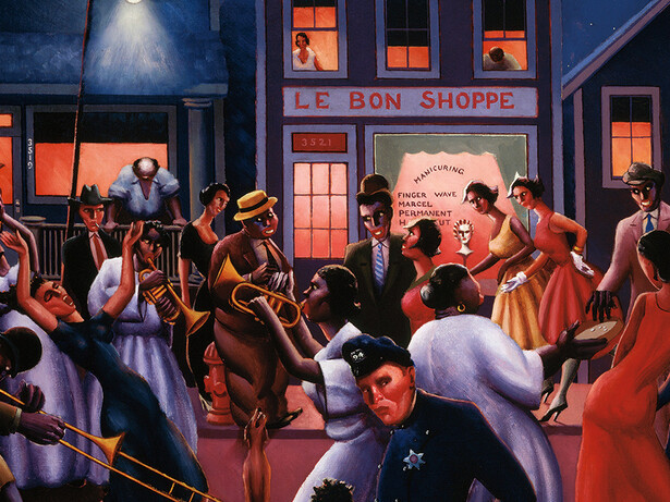Archibald Motley, Street Life, Harlem (1943)