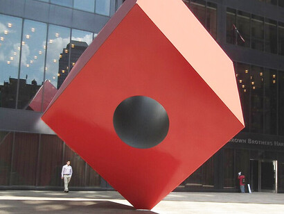 Red Cube by Noguchi Isamu, New York, USA