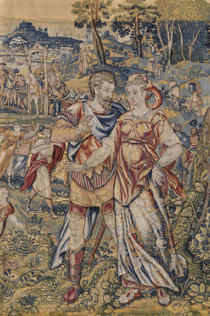 Painting with wool and silk, artwork in exhibition. Courtesy of National Gallery